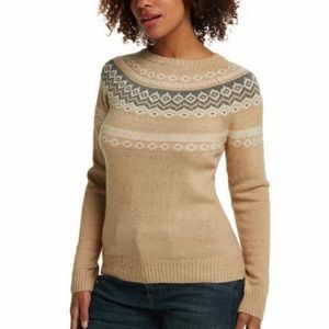 NWT Weatherproof Vintage Fair Isle Sweater Beige L